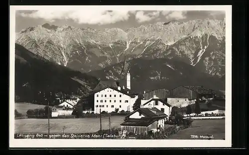 AK Leogang, Ortsansicht gegen das Steinerne Meer