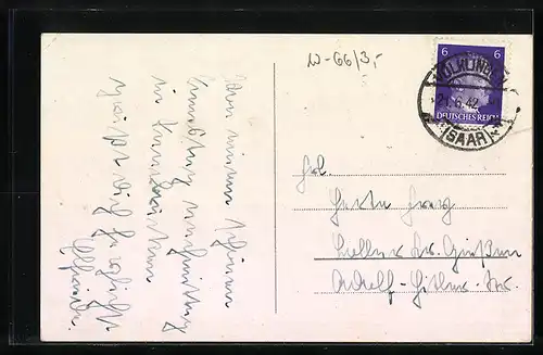 AK Saarbrücken, Blick auf Gautheater Saarpfalz