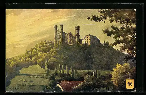 AK Balduinstein, Blick auf die Burg Schaumburg