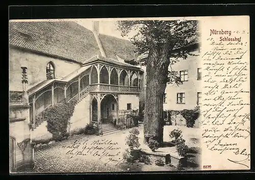 AK Nürnberg, auf dem Schlosshof