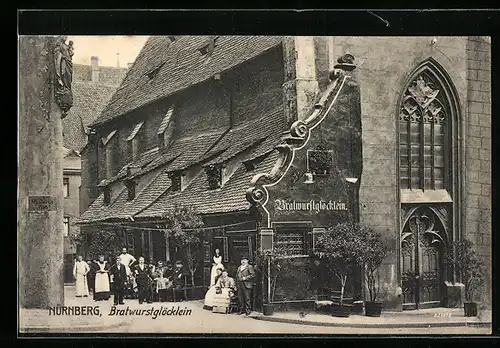 AK Nürnberg, Partie am Gasthaus Bratwurstglöcklein