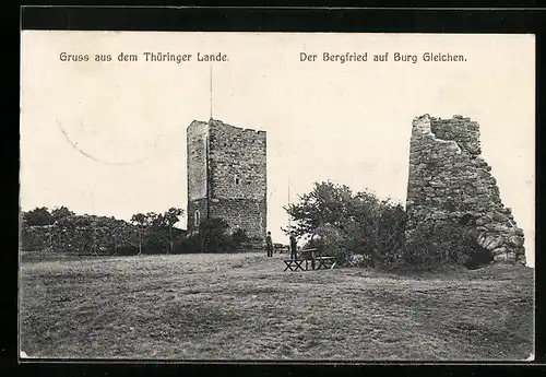 AK Wandersleben, Bergfried auf Burg Gleichen