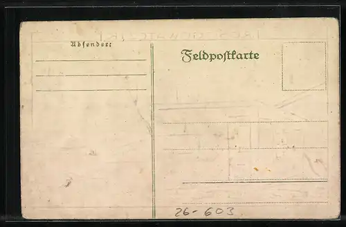 Künstler-AK Handgemalt: Soldatenunterkunft, Schützengraben