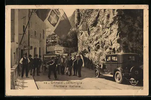 AK Grimaldi-Ventimiglia, Frontiera Italiana, Motiv der Grenze