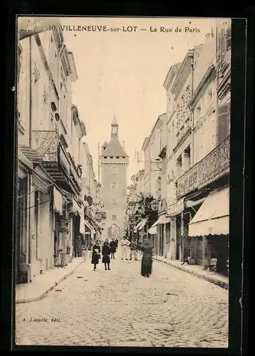 AK Villeneuve-sur-Lot, La Rue de Paris