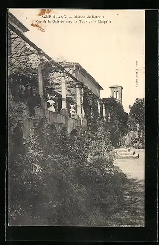 AK Agmé, Maison de Retraite, Vue de la Galerie avec la Tour de la Chapelle