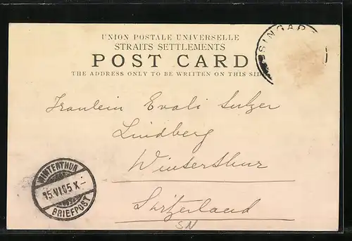 AK Mouth of Singapore River, Ortsansicht mit Booten