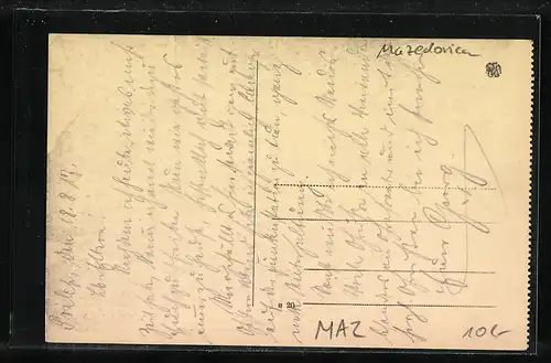 AK Prilep, Ortsansicht mit dem Berg v. Krali-Marko