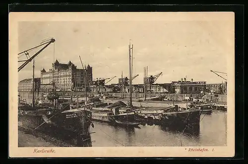 AK Karlsruhe, Partie im Rheinhafen
