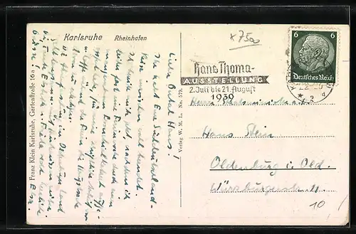 AK Karlsruhe, Rheinhafen mit angelegten Dampfern