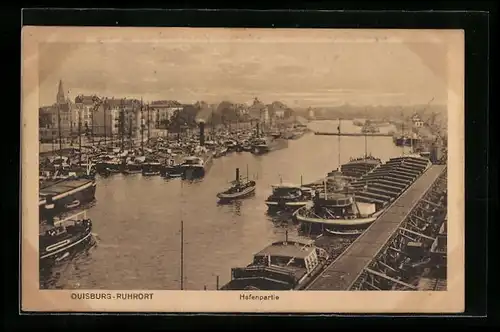 AK Duisburg-Ruhrort, Hafenpartie aus der Vogelschau