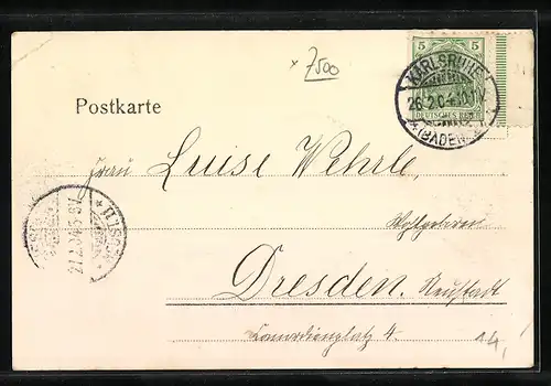 AK Karlsruhe, Rheinhafen mit Güterwaggons und Frachter