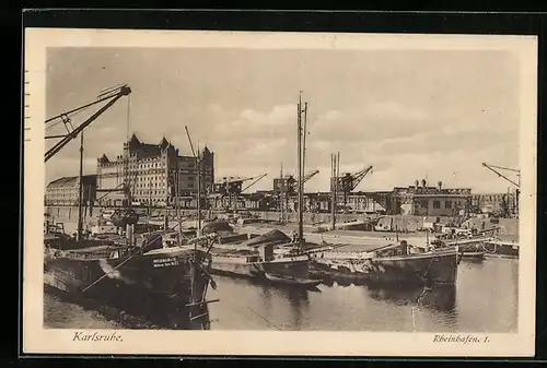 AK Karlsruhe, Partie im Rheinhafen