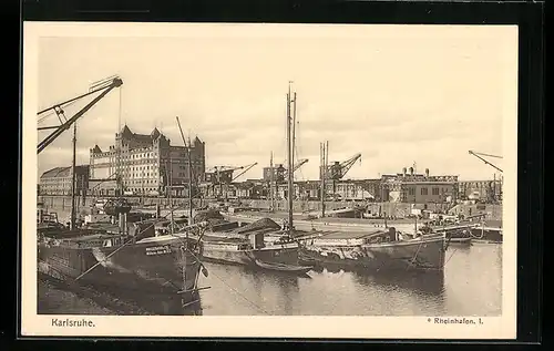 AK Karlsruhe, Partie im Rheinhafen