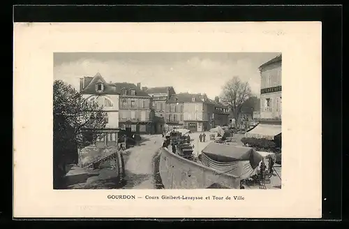 AK Gourdon, Cours Ginibert-Lavaysse et Tour de Ville