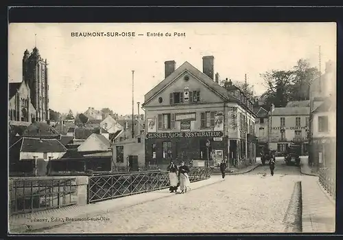 AK Beaumont-sur-Oise, Entrée du Pont