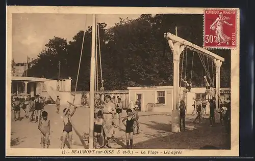 AK Beaumont-sur-Oise, La Plage, Les agrès
