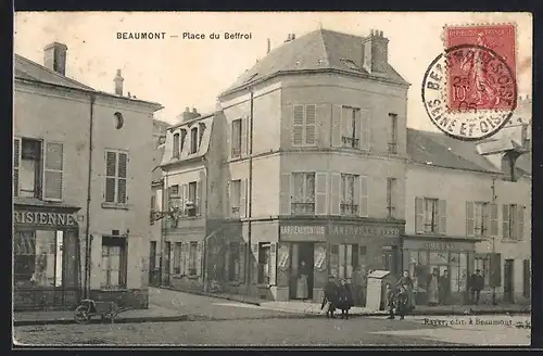 AK Beaumont, Place du Beffroi