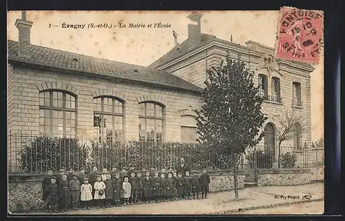 AK Évagny, La Mairie et l`École