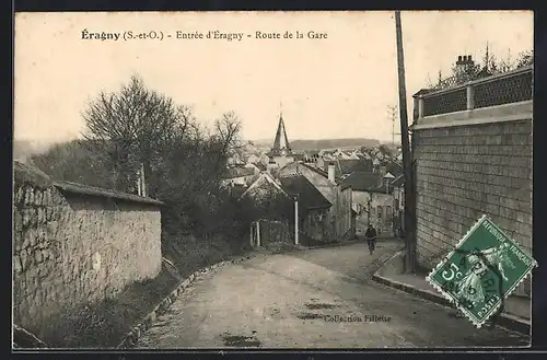 AK Éragny, Entrée d`Éragny, Route de la Gare