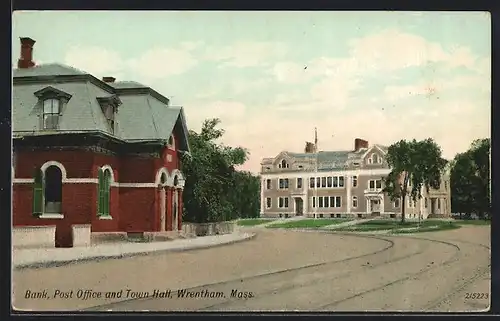 AK Wrentham, MA, Bank, Post Office and Town Hall