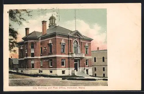 AK Hallowell, ME, City Building and Post Office