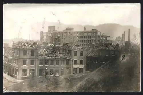 AK Lille, Trümmer der Stadt nach Explosion 1916