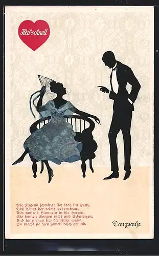 Künstler-AK Marte Graf: Junges Paar macht Pause vom Tanzen