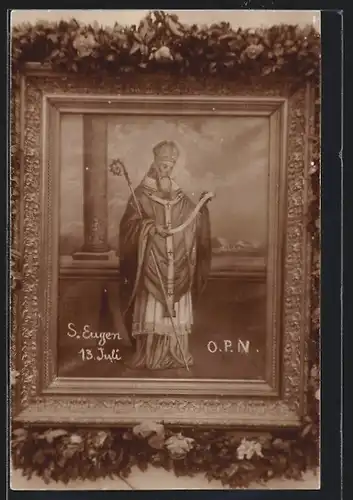 AK Schutzpatron Sankt Eugen mit Stab