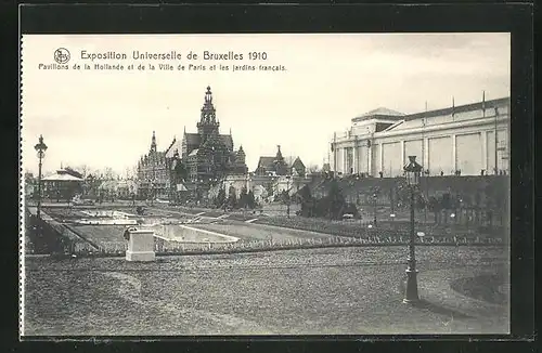 AK Bruxelles, Exposition Universelle 1910, Pavillons de la Hollande et de la Ville de Paris