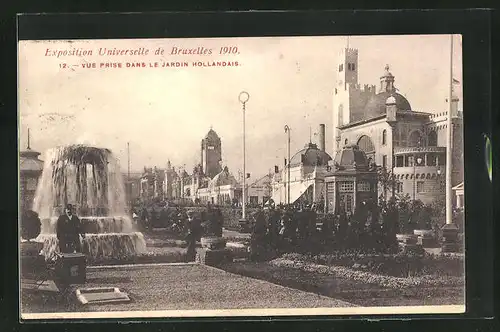 AK Bruxelles / Brüssel, Exposition Universelle 19109, Jardin Hollandais, Ausstellung