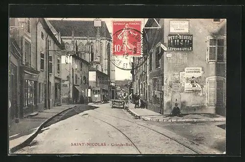 AK Saint-Nicolas, Grande-Rue, Strassenpartie