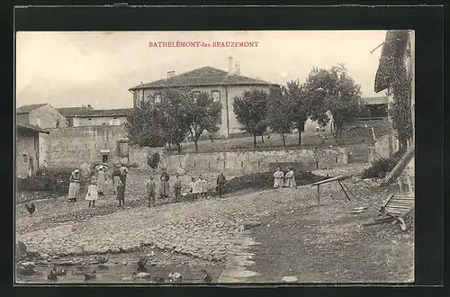 AK Bathélemont-les-Beauzemont, Ortspartie mit Kindern