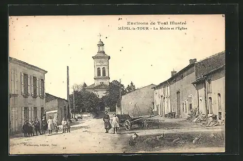 AK Ménil-la-Tour, La Mairie et l`Église