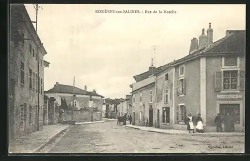 AK Rosières-aux-Salines, Rue de la Moselle, Strassenpartie