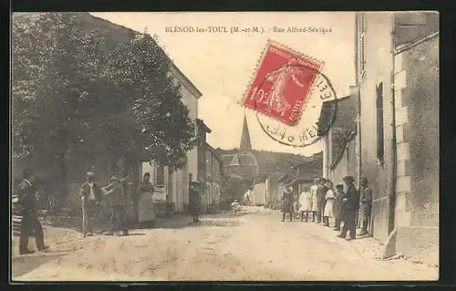AK Blénod-les-Toul, Rue Alfred-Sénique, Strassenpartie