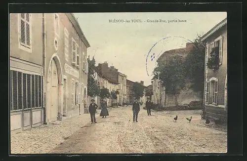 AK Blénod-les-Toul, Grande-Rue, partie basse