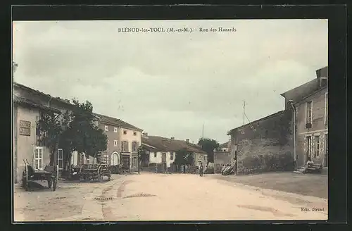 AK Blénod-les-Toul, Rue des Hazards, Strassenpartie