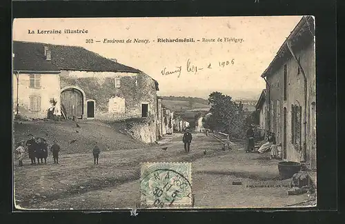 AK Richardménil, Route de Flavigny, Ortspartie