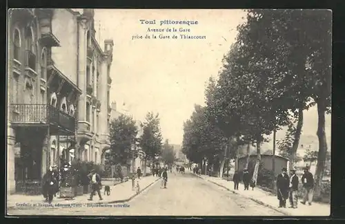 AK Toul, Avenue de la Gare, Blick in die Bahnhofstrasse