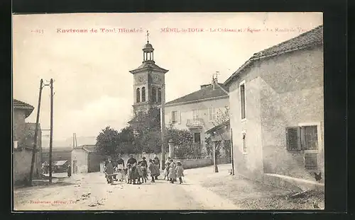AK Ménil-la-Tour, Le Château a l`Église, La Route de Verdun