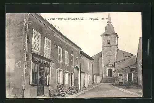 AK Colombey-les-Belles, L`Eglise et Epicerie