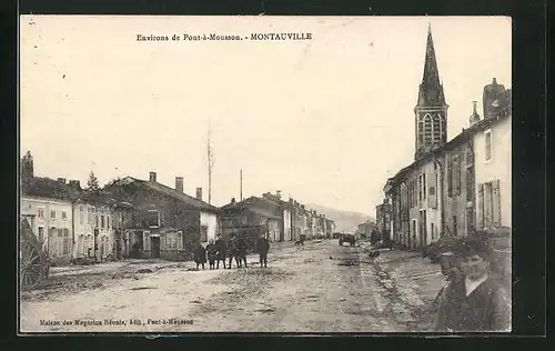 AK Montauville, Strasse im Ortskern