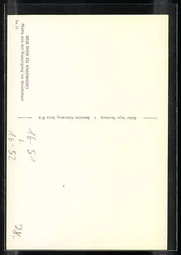 Foto-AK Deutscher Kunstverlag, Nr. Na 21, Walter Hege: Naumburg, Dom, Maria aus der Kreuzigung im Westlettner