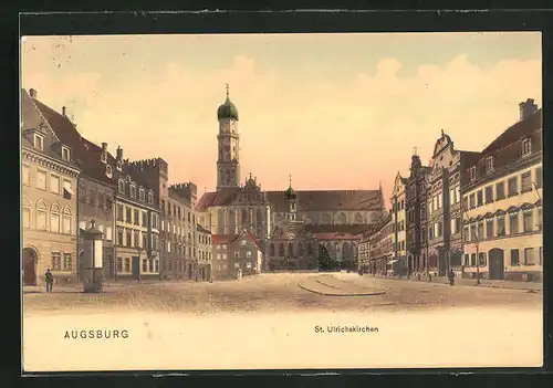 AK Augsburg, Strasse an den St. Ulrichskirchen