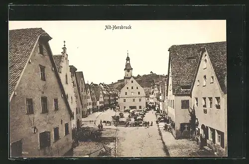 AK Alt-Hersbruck, Marktstrasse mit Anwohnern