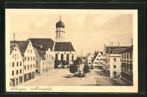 AK Schongau, Marienplatz mit Kirche