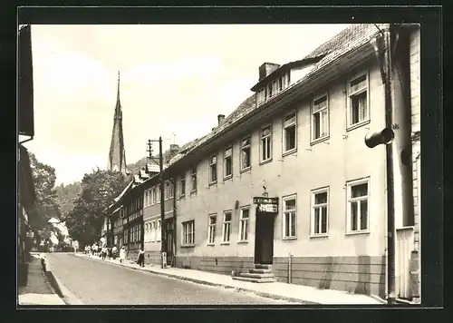 AK Ilfeld / Südharz, Strassenpartie am Gasthaus zur Krone