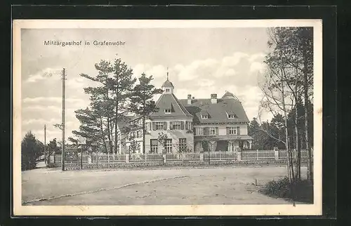 AK Grafenwöhr, Blick zum Militärgasthof