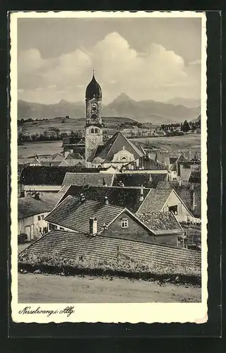 AK Nesselwang i. Allg., Stadtansicht mit Kirche